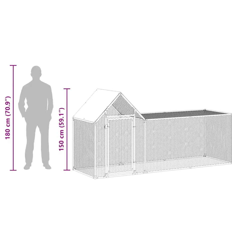 vidaXL Kippenren 3x1x1,5 m gegalvaniseerd staal