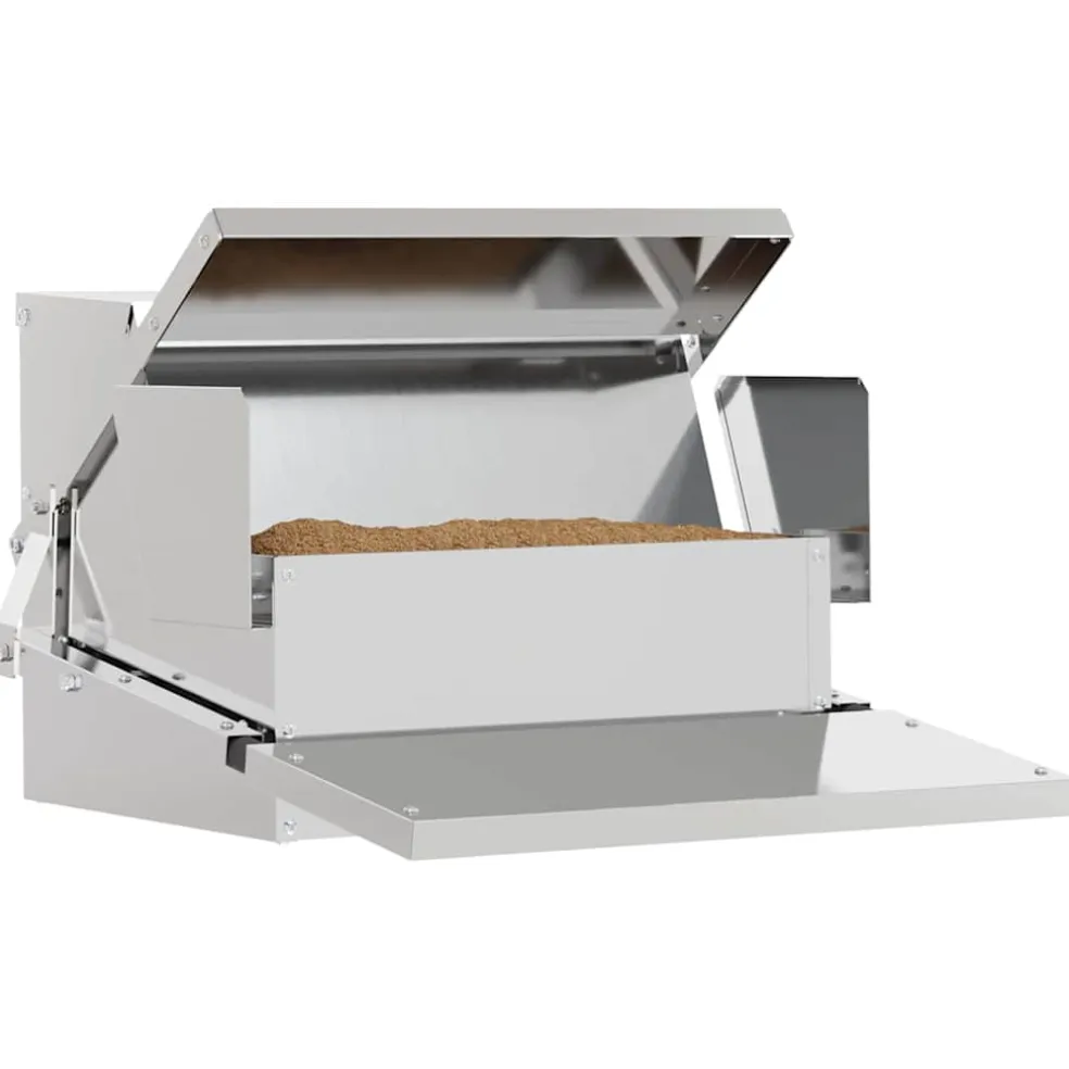vidaXL Kippen Treadle Voeder zilver 50 x 40 x 29 cm 2 kg