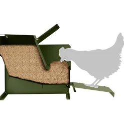 vidaXL Kippen Treadle Voeder Olijfgroen 50 x 40 x 29 cm 2 kg