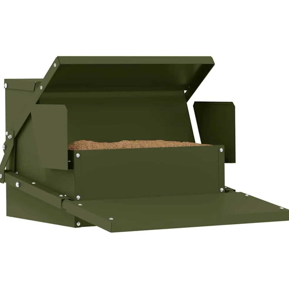 vidaXL Kippen Treadle Voeder Olijfgroen 50 x 40 x 29 cm 2 kg