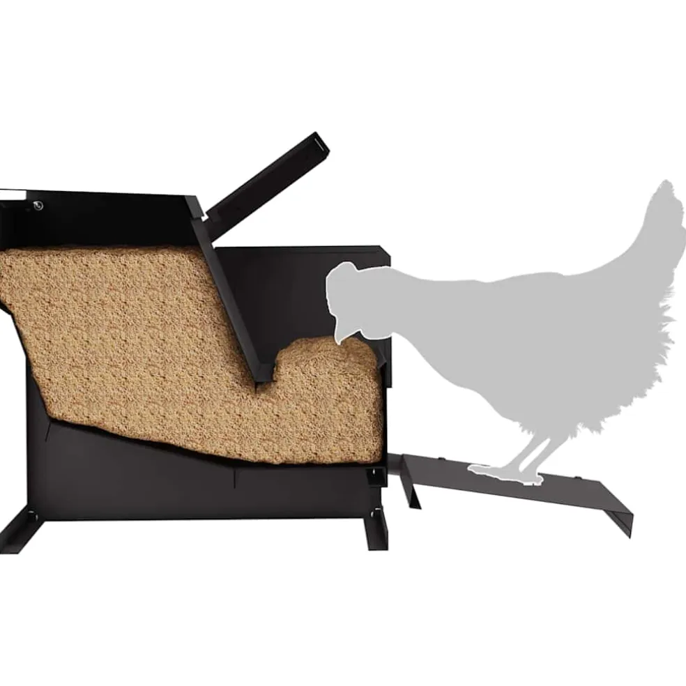 vidaXL Kippen Treadle Voeder Zwart 50 x 40 x 29 cm 2 kg
