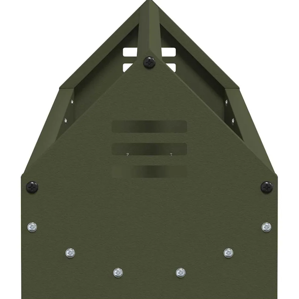 vidaXL Kippen voederbak Olijfgroen 108 x 20,5 x 20 cm 5 kg
