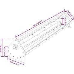 vidaXL Kippen voederbak Olijfgroen 108 x 20,5 x 20 cm 5 kg