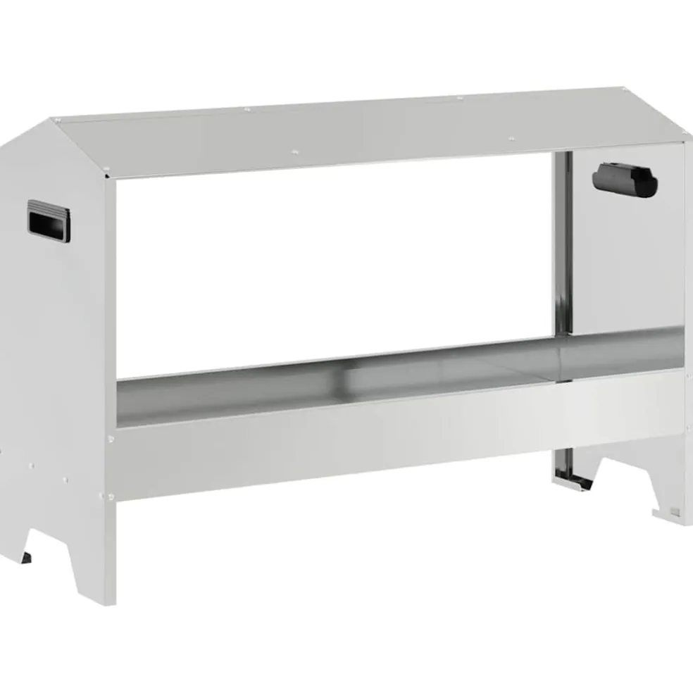 vidaXL Kippen voederbak Zilver 81 x 32 x 53,5 cm Gegalvaniseerd staal