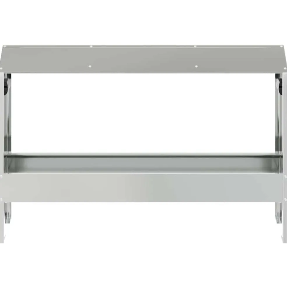 vidaXL Kippen voederbak Zilver 81 x 32 x 53,5 cm Gegalvaniseerd staal