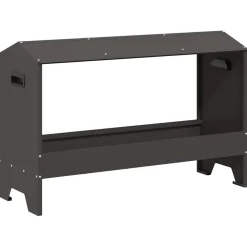 vidaXL Kippen voederbak Zwart 81 x 32 x 53,5 cm Koudgewalst Staal
