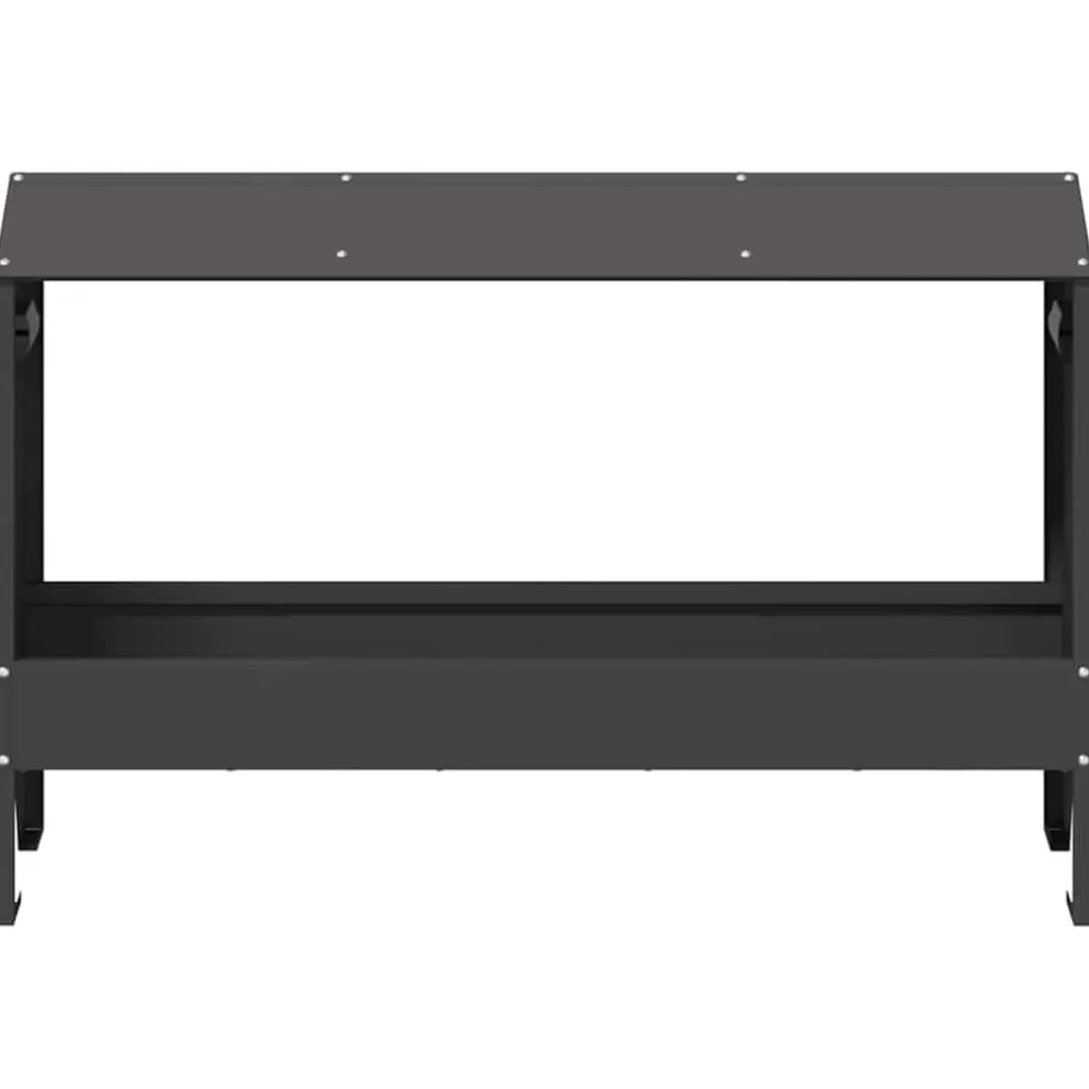 vidaXL Kippen voederbak Zwart 81 x 32 x 53,5 cm Koudgewalst Staal