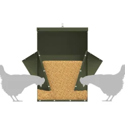 vidaXL Kip voerbak Olijfgroen 40,5 x 45 x 41 cm 20 kg