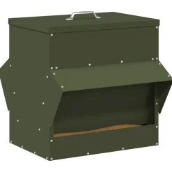 vidaXL Kip voerbak Olijfgroen 40,5 x 45 x 41 cm 20 kg