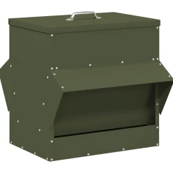 vidaXL Kip voerbak Olijfgroen 40,5 x 45 x 41 cm 20 kg