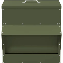 vidaXL Kip voerbak Olijfgroen 40,5 x 45 x 41 cm 20 kg