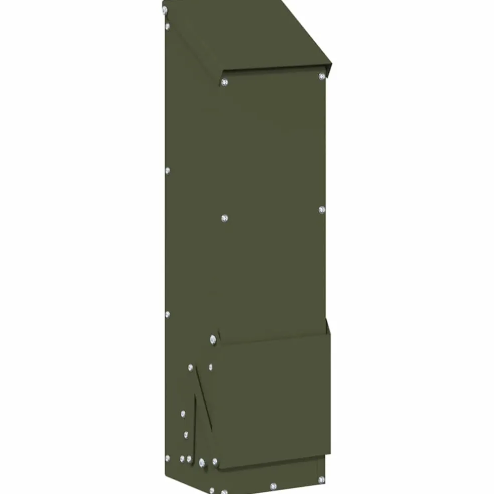 vidaXL Kip voerbak Olijf Groen 13 x 12 x 51 cm Koudgewalst Staal