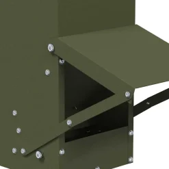 vidaXL Kip voerbak Olijf Groen 13 x 12 x 51 cm Koudgewalst Staal