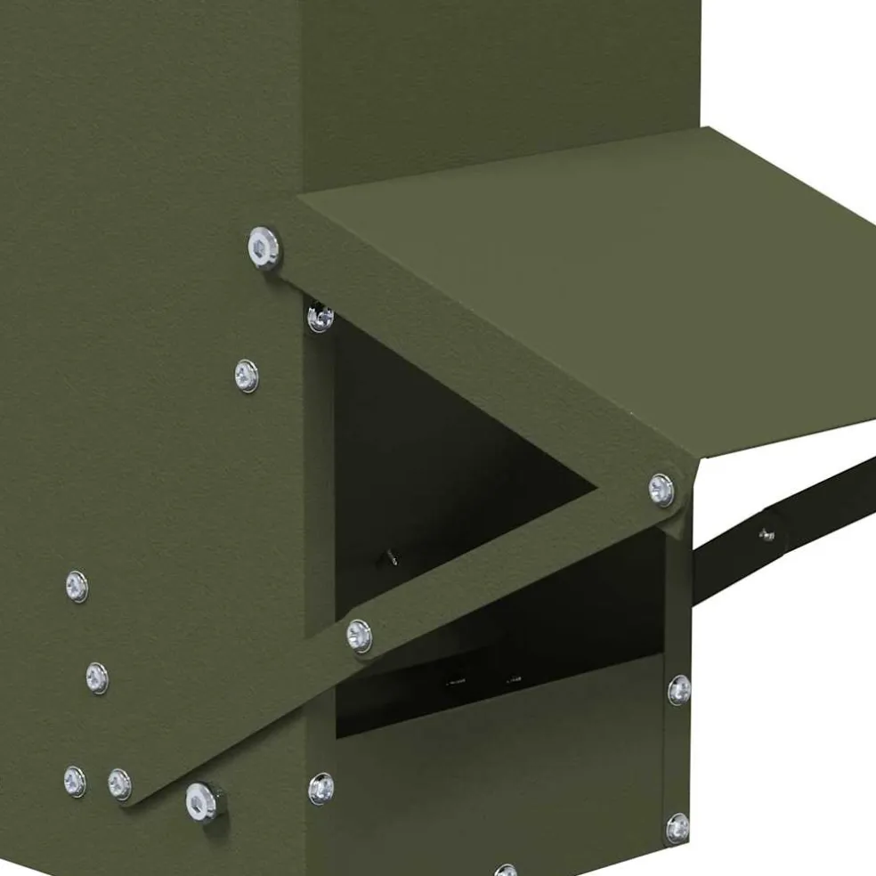 vidaXL Kip voerbak Olijf Groen 13 x 12 x 51 cm Koudgewalst Staal