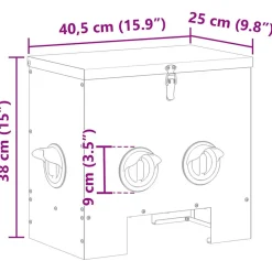 vidaXL Kip voerbak Olijfgroen 40,5 x 25 x 38 cm 20 kg