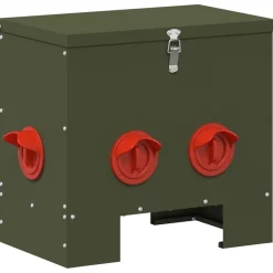 vidaXL Kip voerbak Olijfgroen 40,5 x 25 x 38 cm 20 kg