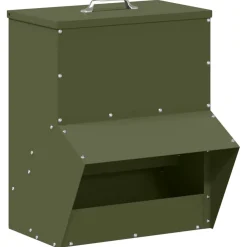 vidaXL Kip voerbak Olijf Groen 20 x 25 x35 cm Koudgewalst Staal