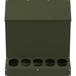 vidaXL Kip voerbak Olijf Groen 40 x 40 x 45 cm Koudgewalst Staal