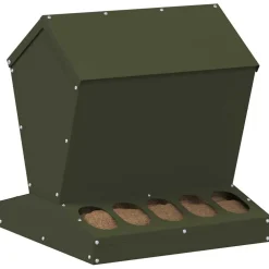 vidaXL Kip voerbak Olijf Groen 40 x 40 x 45 cm Koudgewalst Staal