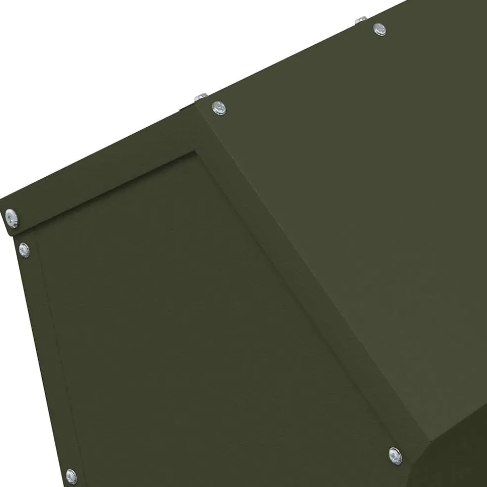 vidaXL Kip voerbak Olijf Groen 40 x 40 x 45 cm Koudgewalst Staal