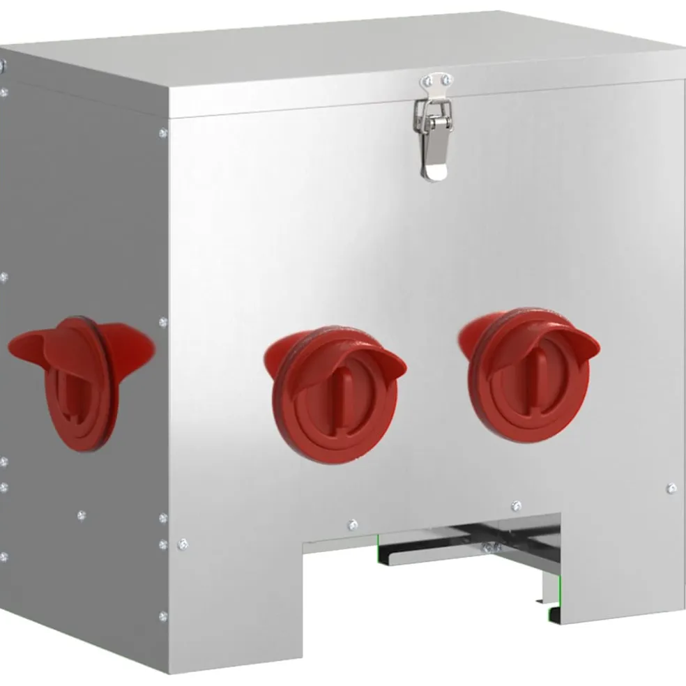 vidaXL Kip voerbak zilver 40,5 x 25 x 38 cm 20 kg Gegalvaniseerd staal