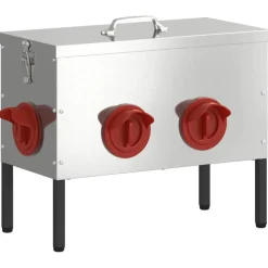vidaXL Kip voerbak Zilver 42 x 20,5 x 33 cm 15 kg Gegalvaniseerd staal