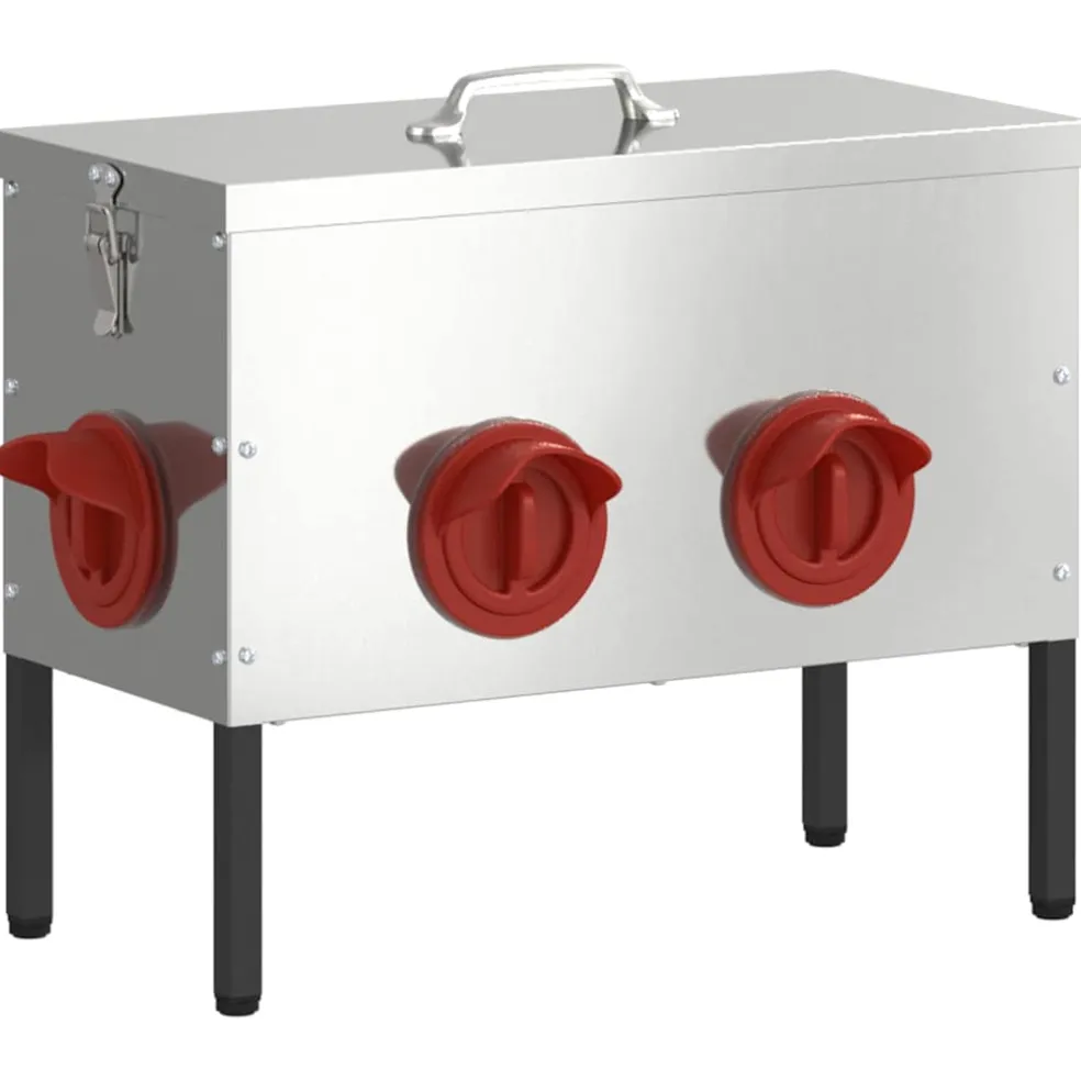 vidaXL Kip voerbak Zilver 42 x 20,5 x 33 cm 15 kg Gegalvaniseerd staal