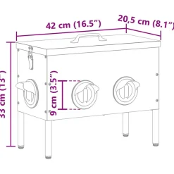 vidaXL Kip voerbak Zilver 42 x 20,5 x 33 cm 15 kg Gegalvaniseerd staal