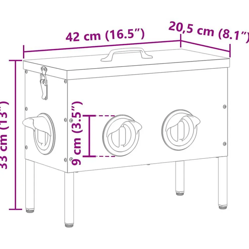 vidaXL Kip voerbak Zilver 42 x 20,5 x 33 cm 15 kg Gegalvaniseerd staal