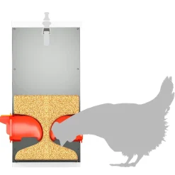vidaXL Kip voerbak zilver 32,5 x 20,5 x 43 cm 25 kg