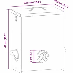 vidaXL Kip voerbak zilver 32,5 x 20,5 x 43 cm 25 kg