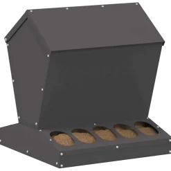 vidaXL Kip voerbak Zwart 40 x 40 x 45 cm Koudgewalst Staal
