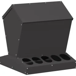 vidaXL Kip voerbak Zwart 40 x 40 x 45 cm Koudgewalst Staal