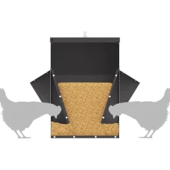 vidaXL Kip voerbak Zwart 40,5 x 45 x 41 cm 20 kg Koudgewalst Staal