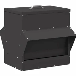 vidaXL Kip voerbak Zwart 40,5 x 45 x 41 cm 20 kg Koudgewalst Staal