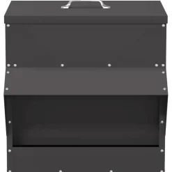vidaXL Kip voerbak Zwart 40,5 x 45 x 41 cm 20 kg Koudgewalst Staal