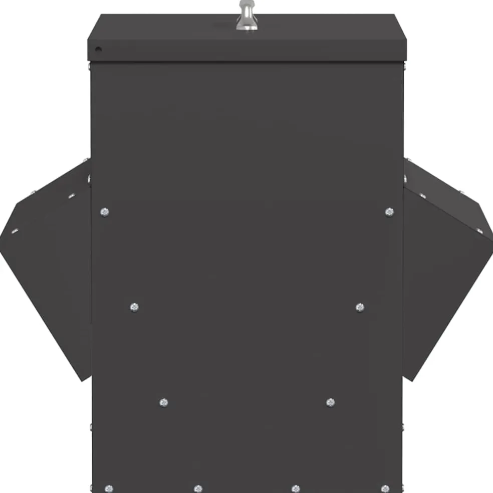 vidaXL Kip voerbak Zwart 40,5 x 45 x 41 cm 20 kg Koudgewalst Staal