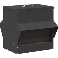 vidaXL Kip voerbak Zwart 40,5 x 45 x 41 cm 20 kg Koudgewalst Staal