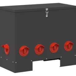 vidaXL Kip voerbak Zwart 60,5 x 29 x 51 cm 25 kg Koudgewalst Staal