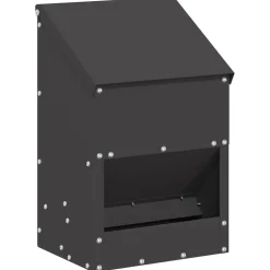 vidaXL Kip voerbak Zwart 21 x 16 x 33 cm 3 kg Koudgewalst Staal