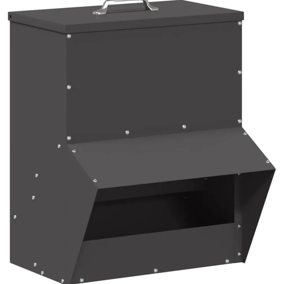 vidaXL Kip voerbak Zwart 20 x 25 x35 cm Koudgewalst Staal
