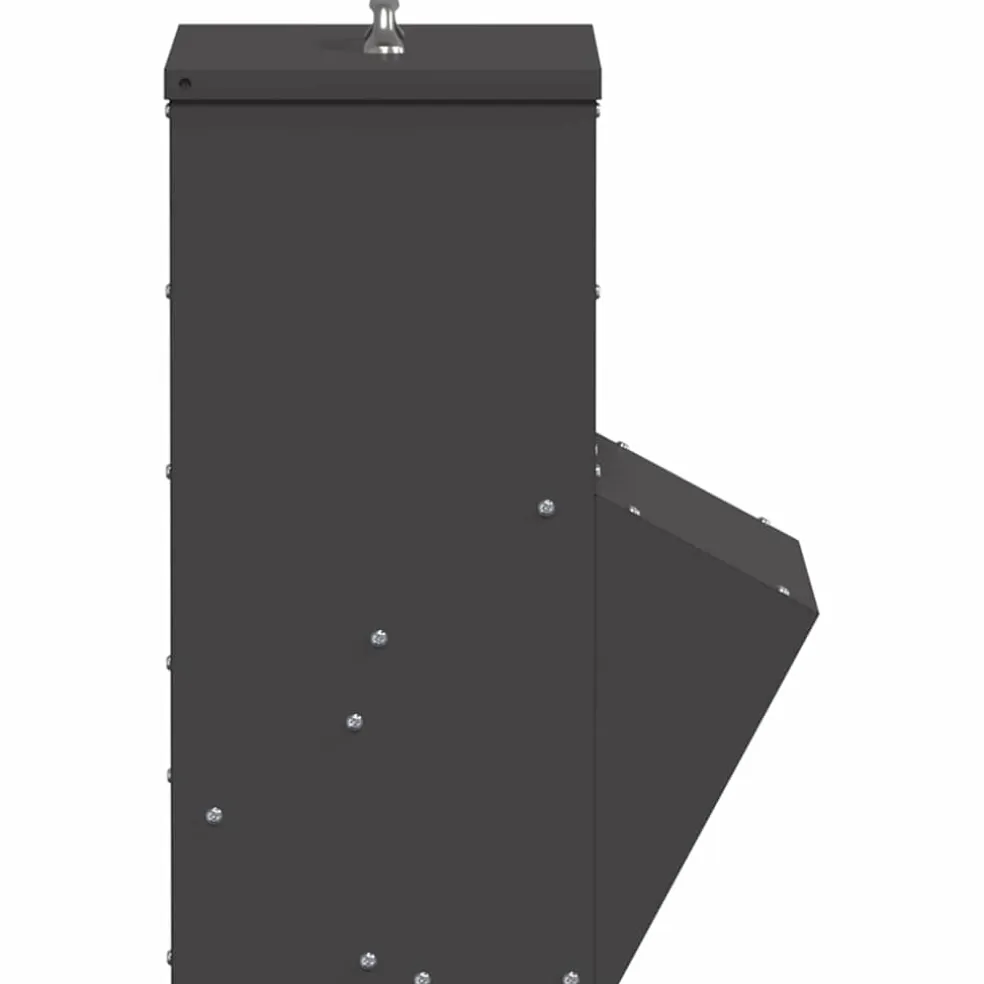vidaXL Kip voerbak Zwart 20 x 25 x35 cm Koudgewalst Staal