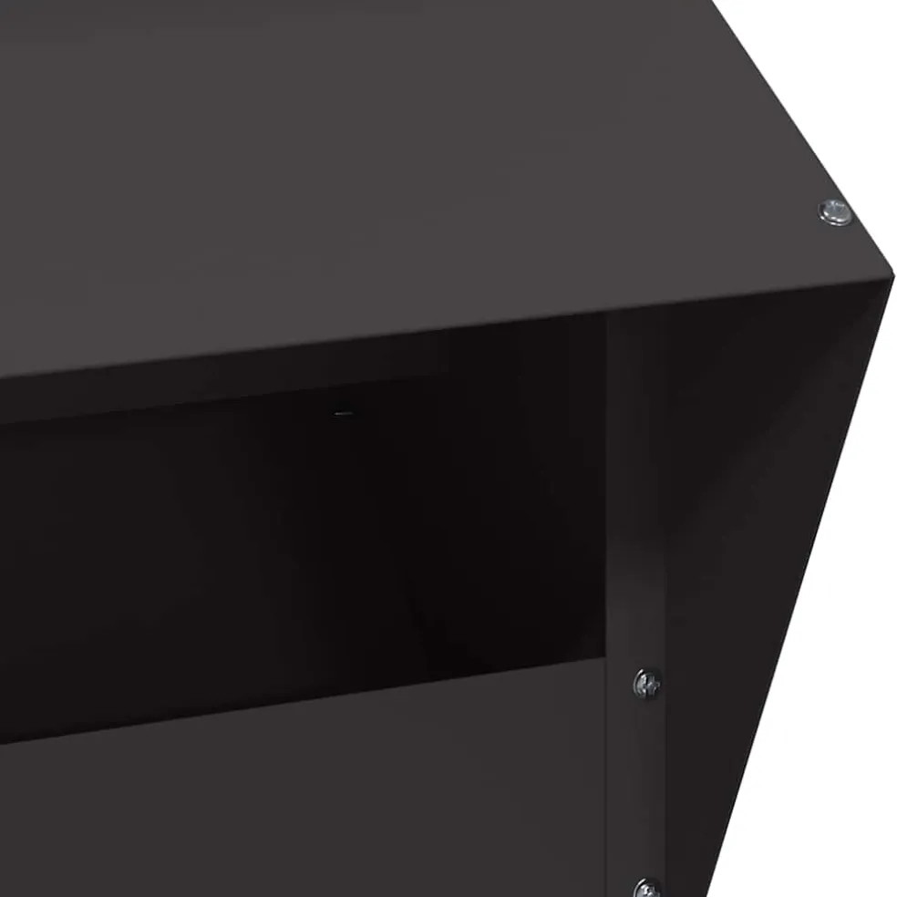 vidaXL Kip voerbak Zwart 20 x 25 x35 cm Koudgewalst Staal