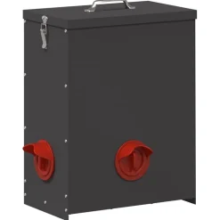 vidaXL Kip voerbak Zwart 32,5 x 20,5 x 43 cm 25 kg Koudgewalst Staal
