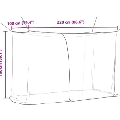 vidaXL Klamboe voor bed 156 mesh Zwart 220 x 100 x 150 cm Polyester