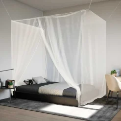 vidaXL Klamboe voor bed Rechthoekig 156 mesh 220 x 100 x 150 cm