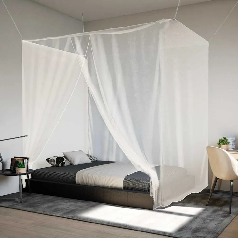 vidaXL Klamboe voor bed Rechthoekig 156 mesh 220 x 100 x 150 cm