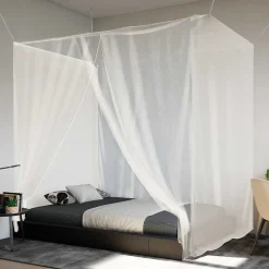 vidaXL Klamboe voor bed Rechthoekig 156 mesh 220 x 100 x 150 cm