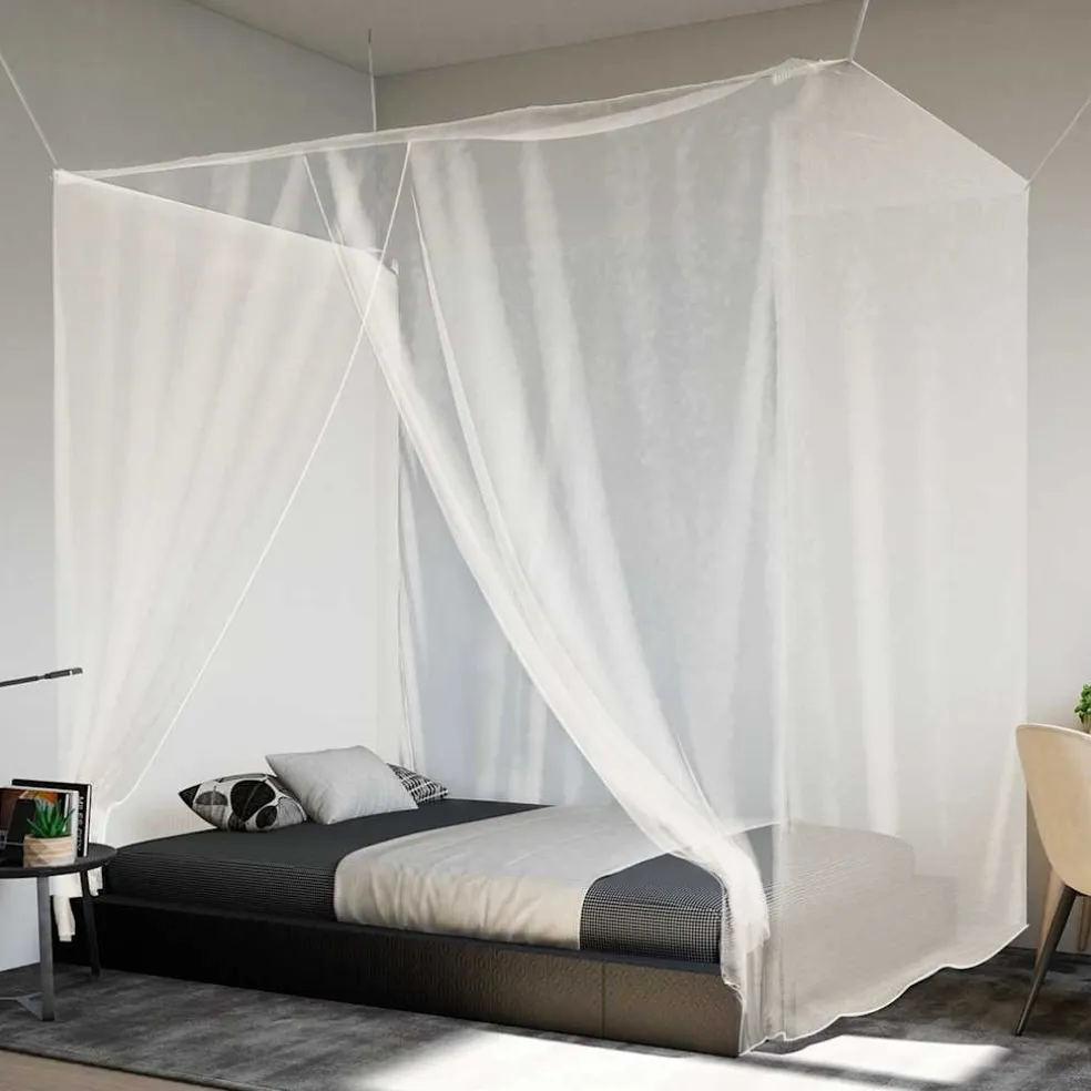 vidaXL Klamboe voor bed Rechthoekig 156 mesh 220 x 100 x 150 cm