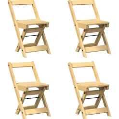 vidaXL Klapstoelen 4 stuks "Corona" Waxbruin Massief Grenenhout